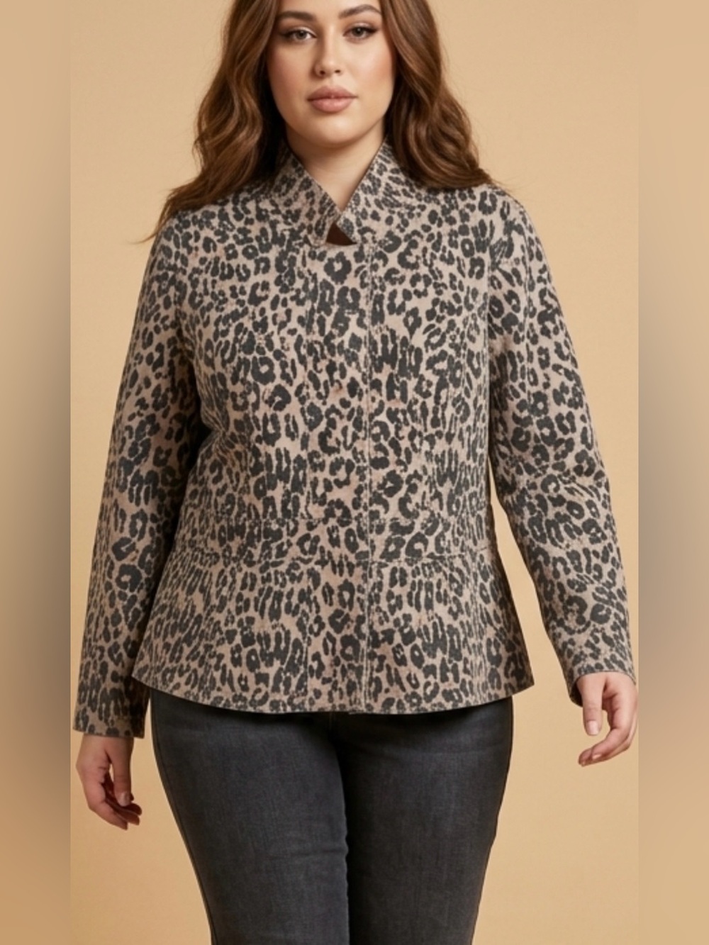 NWT lane Bryant zip up Leopard Print Jacket size 22